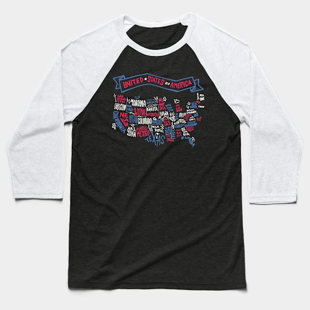 United States of America Baseball T-Shirt by EarlAdrian
